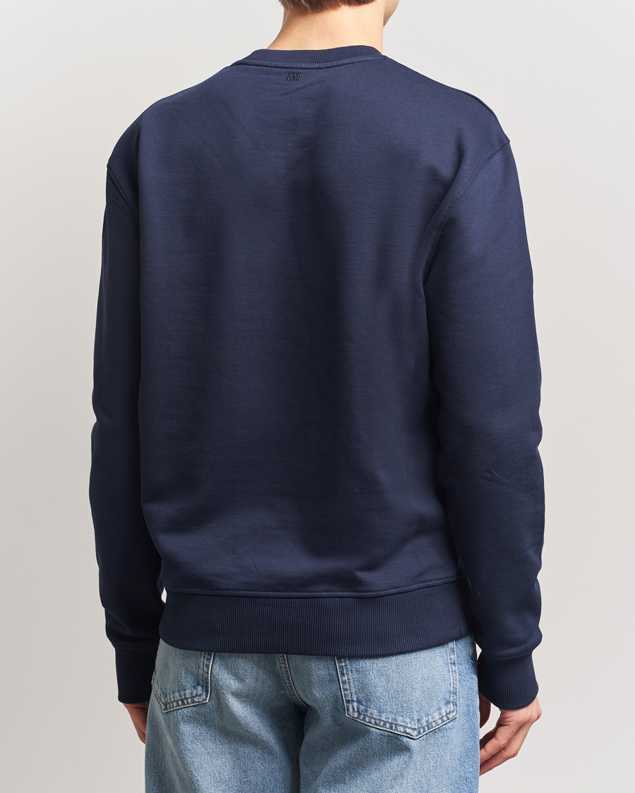 Homme | Pulls Et Tricots | AMI | Off White Heart Logo Sweatshirt Night Blue