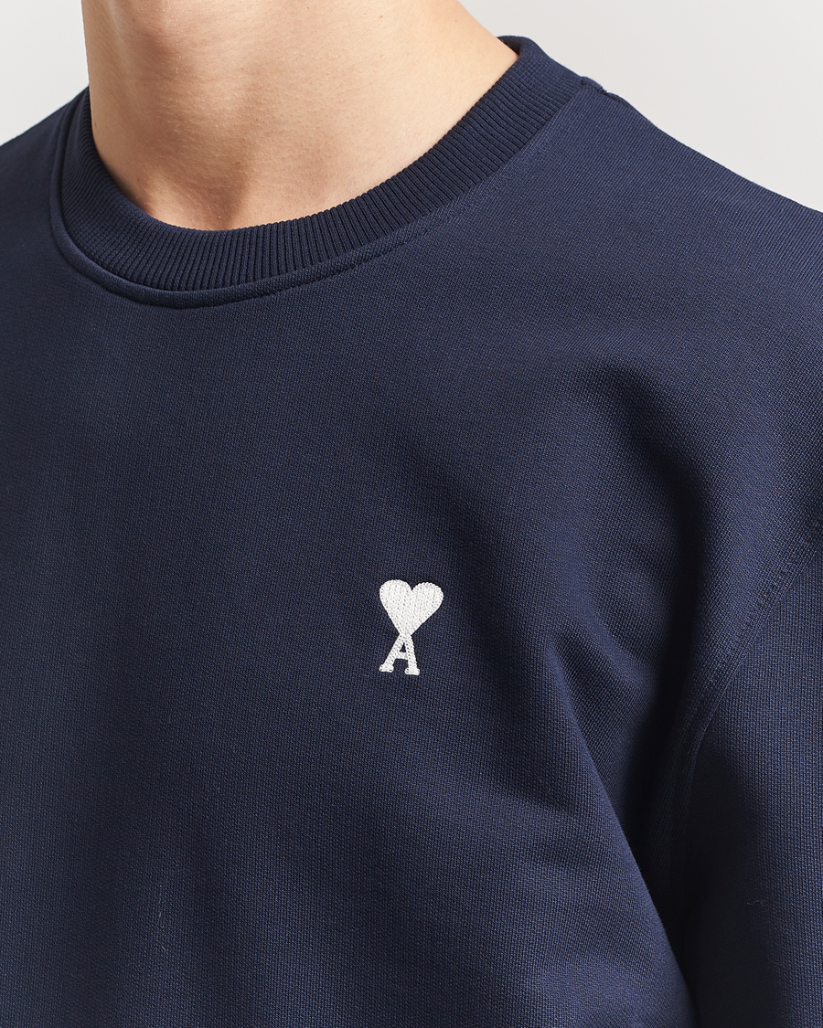 Homme | Pulls Et Tricots | AMI | Off White Heart Logo Sweatshirt Night Blue