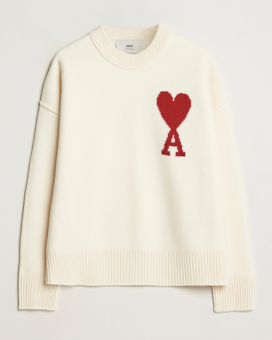 Homme | Pulls Et Tricots | AMI | Big Heart Wool Sweater Off White
