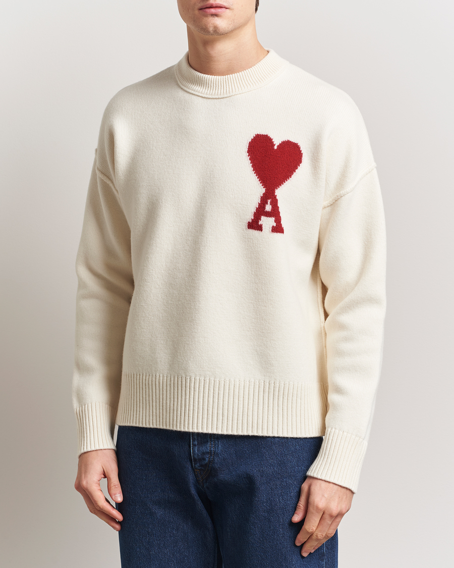 Homme | Pulls Et Tricots | AMI | Big Heart Wool Sweater Off White