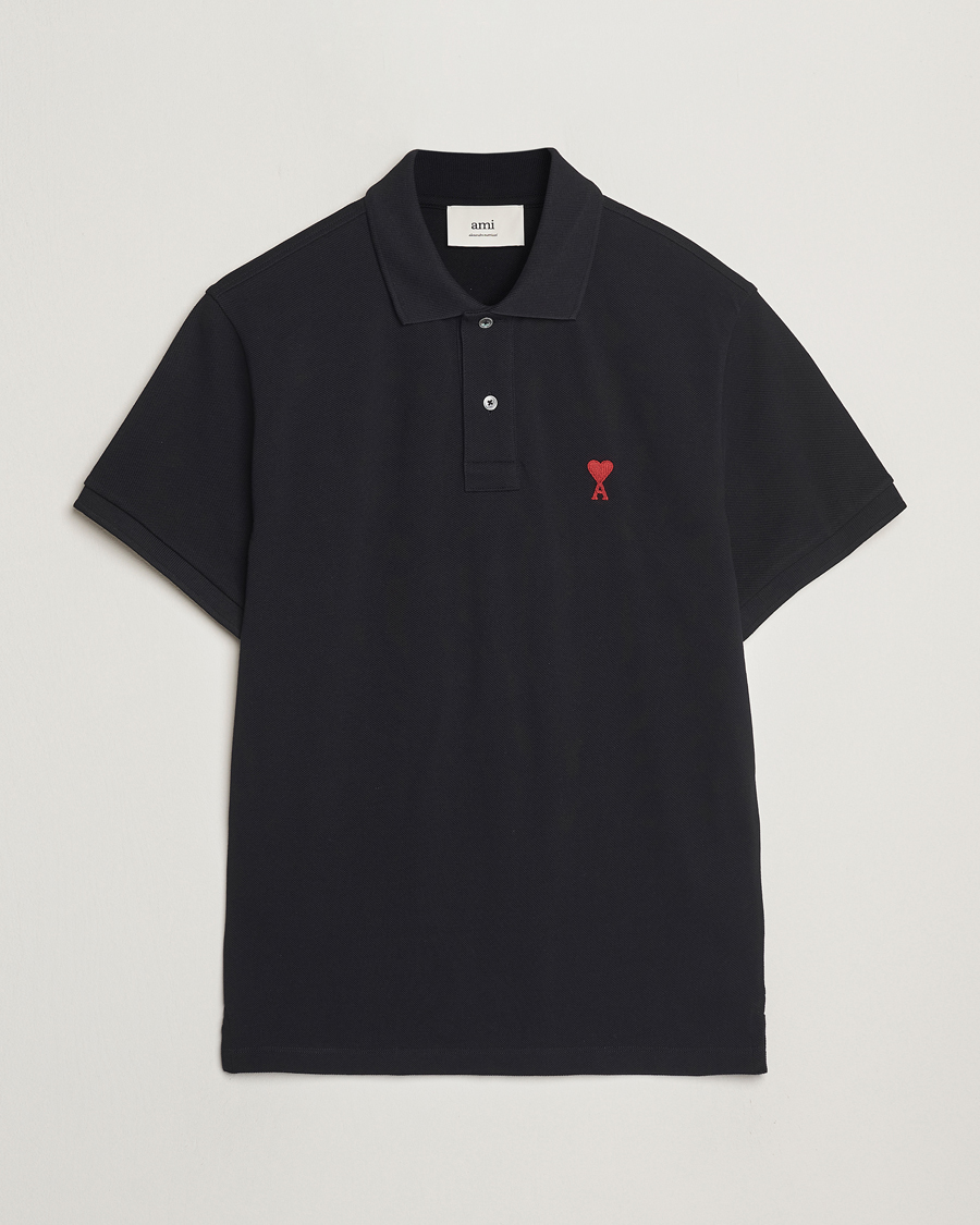 Homme | Polos | AMI | Heart Logo Polo Black