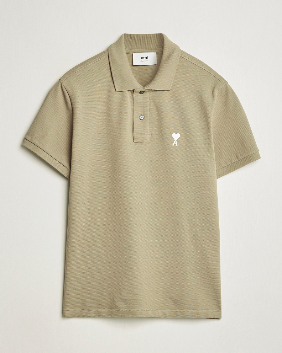 Homme | Polos | AMI | Off White Heart Logo Polo Beige