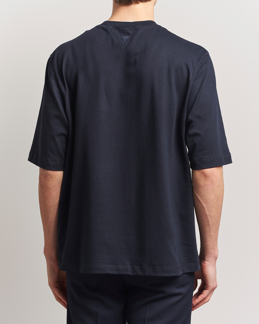 Homme | T-shirts | AMI | Logo T-Shirt Navy Blue