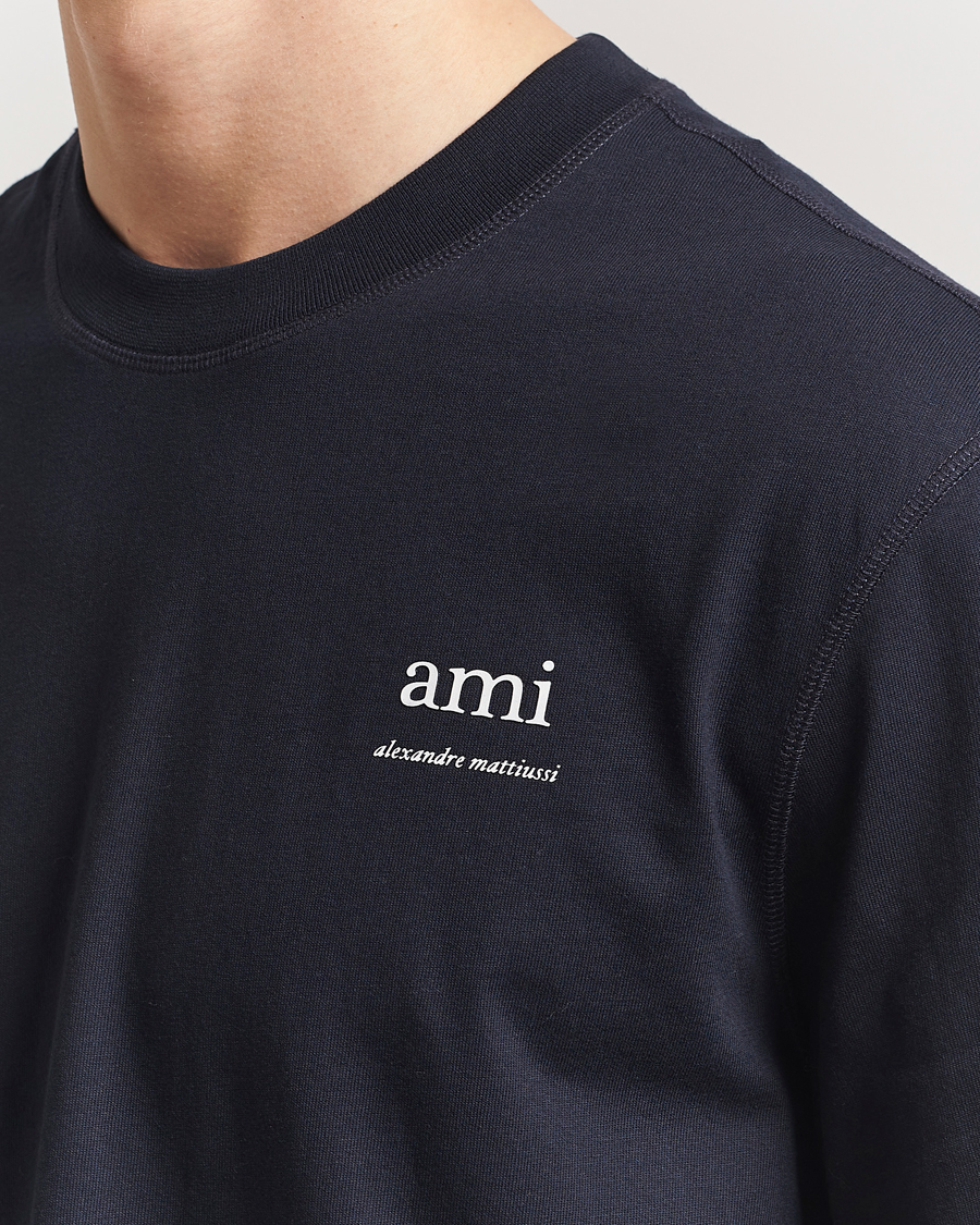 Homme | T-shirts | AMI | Logo T-Shirt Navy Blue