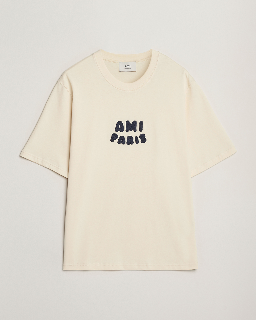 Homme | T-shirts | AMI | Paris Logo T-Shirt White Cream