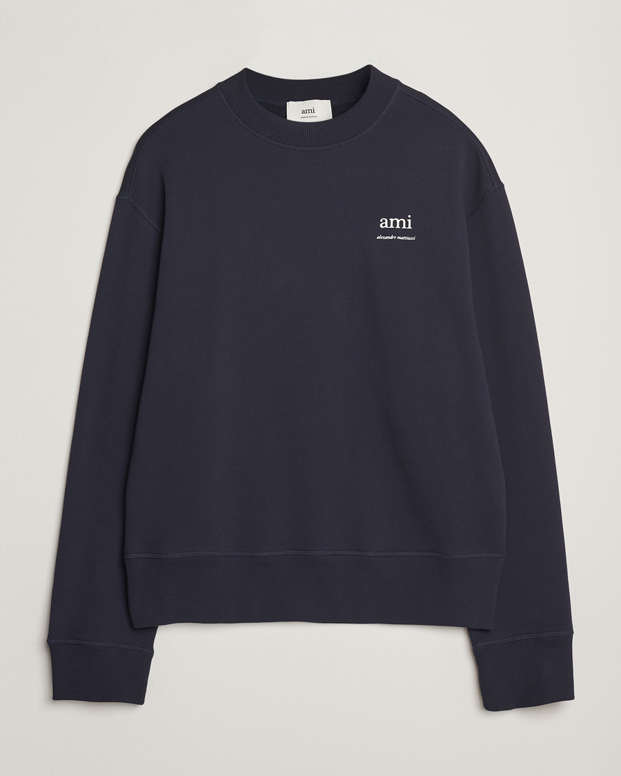 Homme | Pulls Et Tricots | AMI | Logo Sweatshirt Navy Blue
