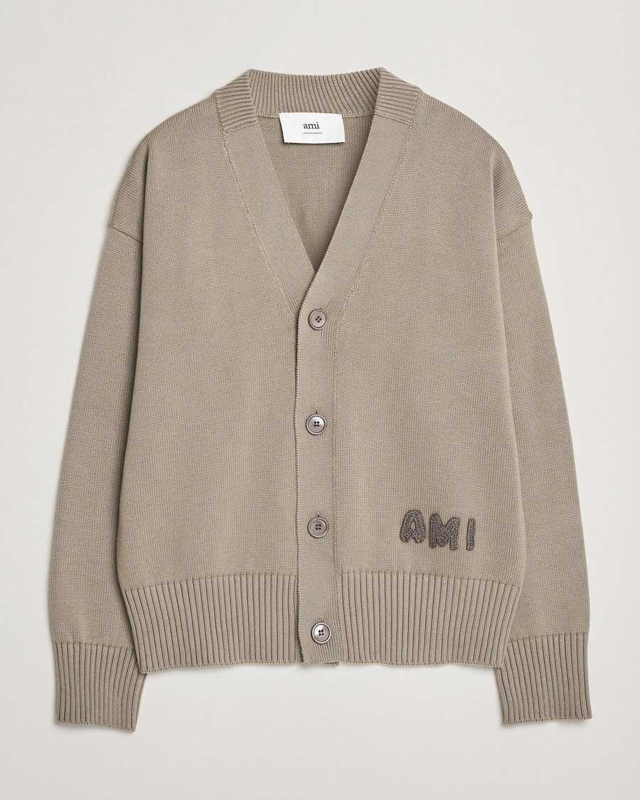 Homme | Pulls Et Tricots | AMI | Embroidered Knitted Cardigan Ash