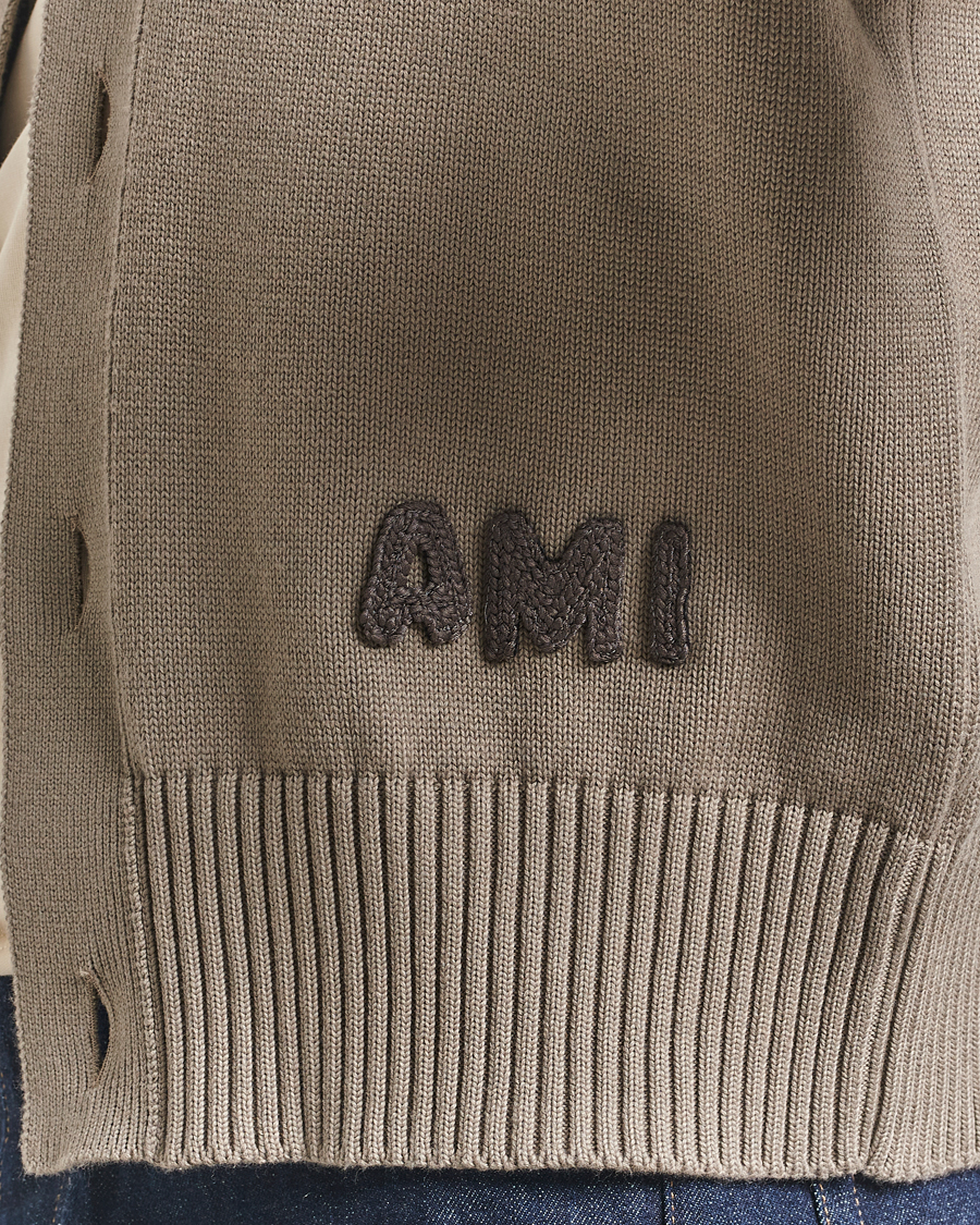 Homme | Pulls Et Tricots | AMI | Embroidered Knitted Cardigan Ash