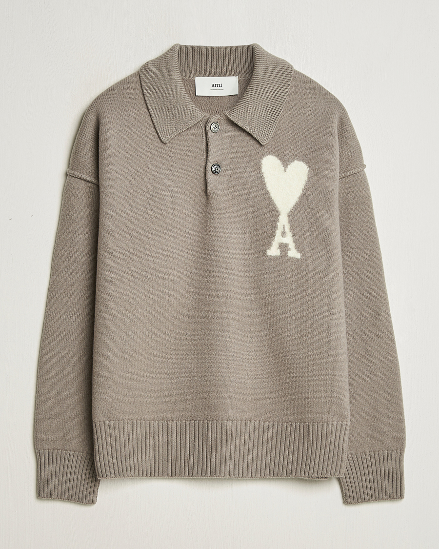 Homme | Pulls Et Tricots | AMI | Big Heart Wool Polo Ash