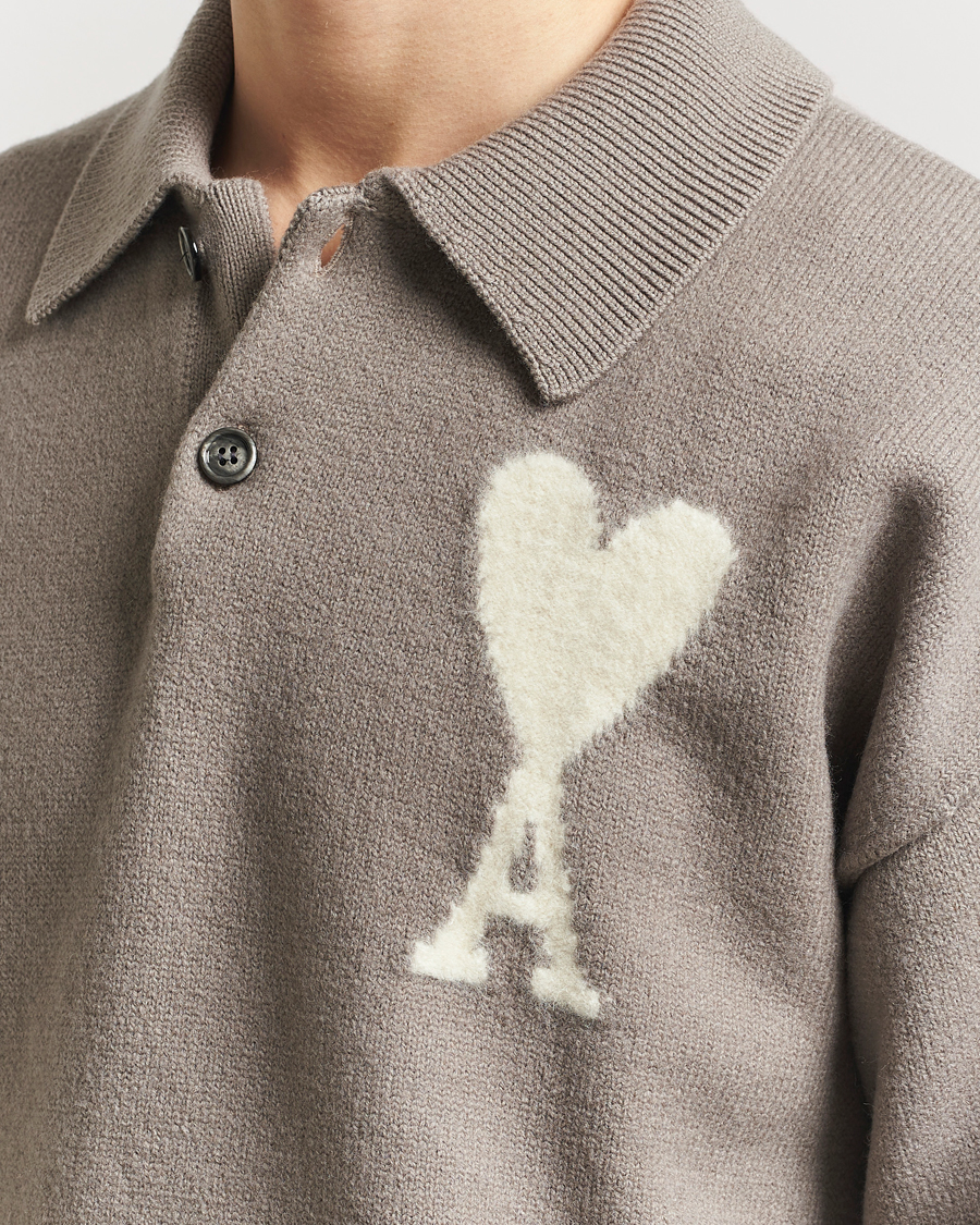 Homme | Pulls Et Tricots | AMI | Big Heart Wool Polo Ash