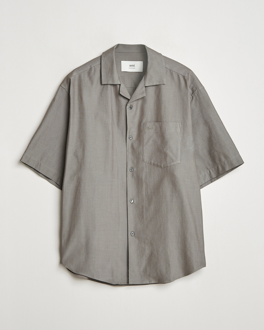 Homme | Chemises | AMI | Short Sleeve Boxy Shirt Smoke Grey