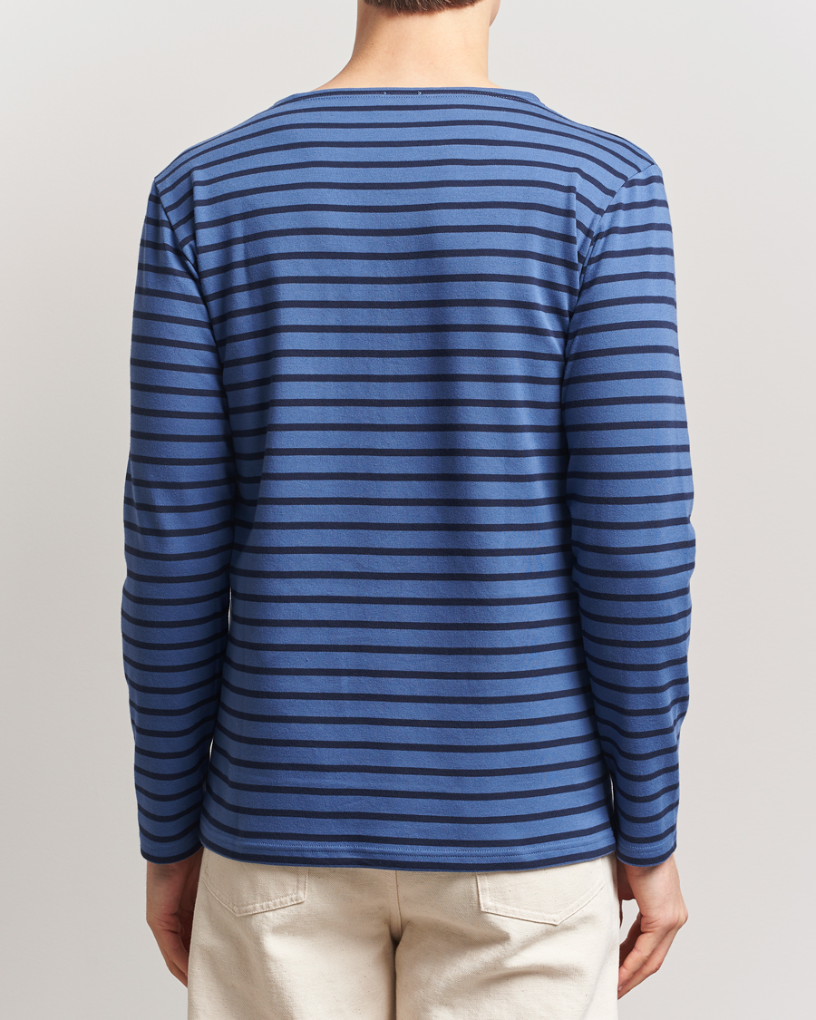 Homme | T-shirts | Armor-lux | Houat Héritage Stripe Long Sleeve T-Shirt Obscure/Deep Marine