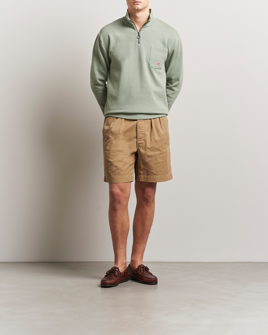 Homme | Pulls Et Tricots | Armor-lux | Camionneur Cotton Half Zip Sweater Shadow Green
