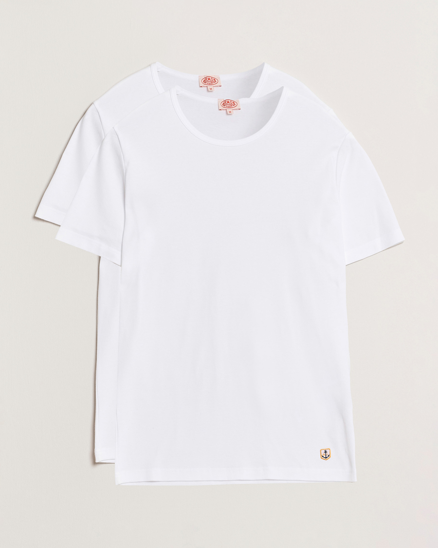 Homme | T-shirts | Armor-lux | 2-Pack Crew Neck T-Shirt White/White