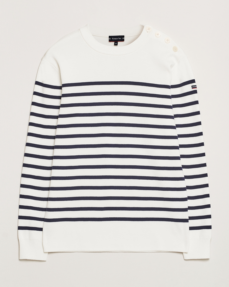 Homme | Pulls Et Tricots | Armor-lux | Groix Striped Sweater Milk/Navy