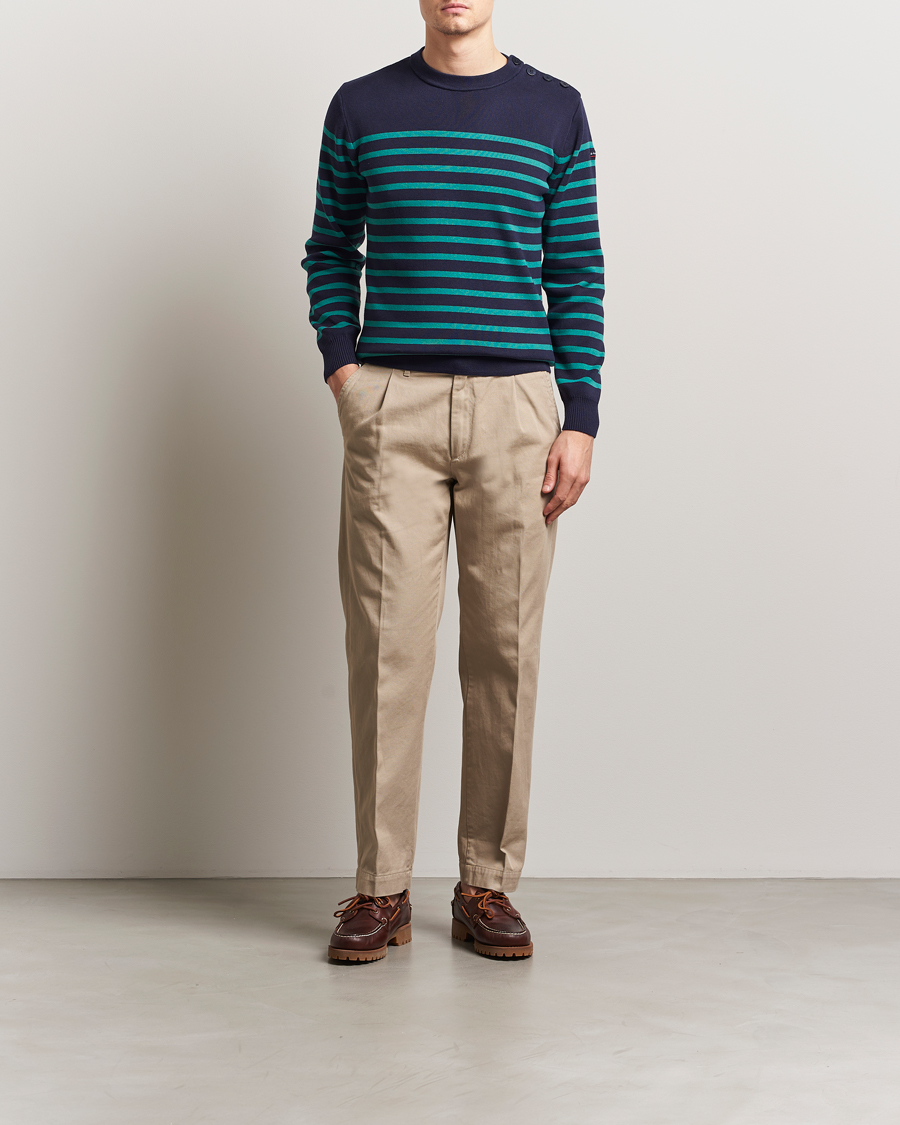 Homme | Pulls Et Tricots | Armor-lux | Groix Striped Sweater Navy/Deep Jungle