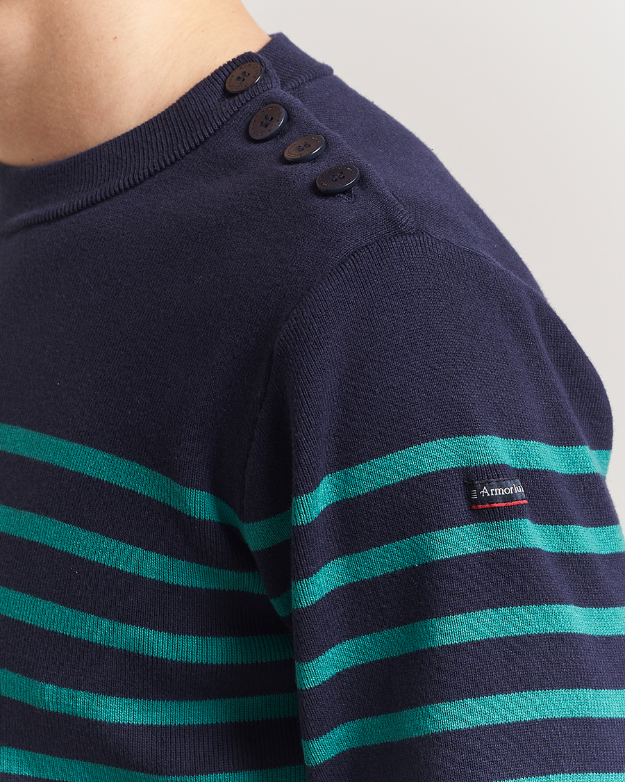 Homme | Pulls Et Tricots | Armor-lux | Groix Striped Sweater Navy/Deep Jungle