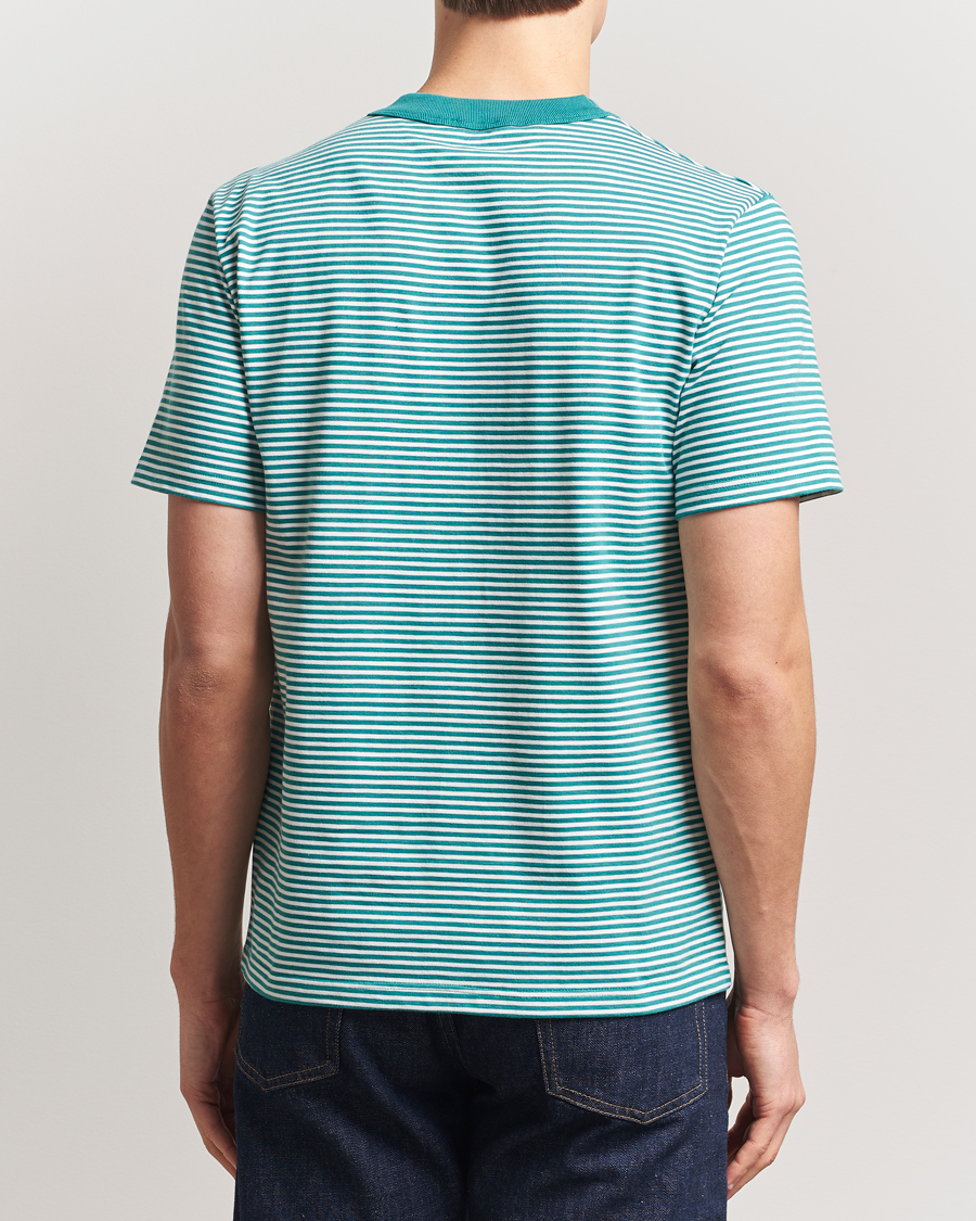 Homme | T-shirts | Armor-lux | Callac Héritage Stripe T-Shirt Deep Jungle/Milk