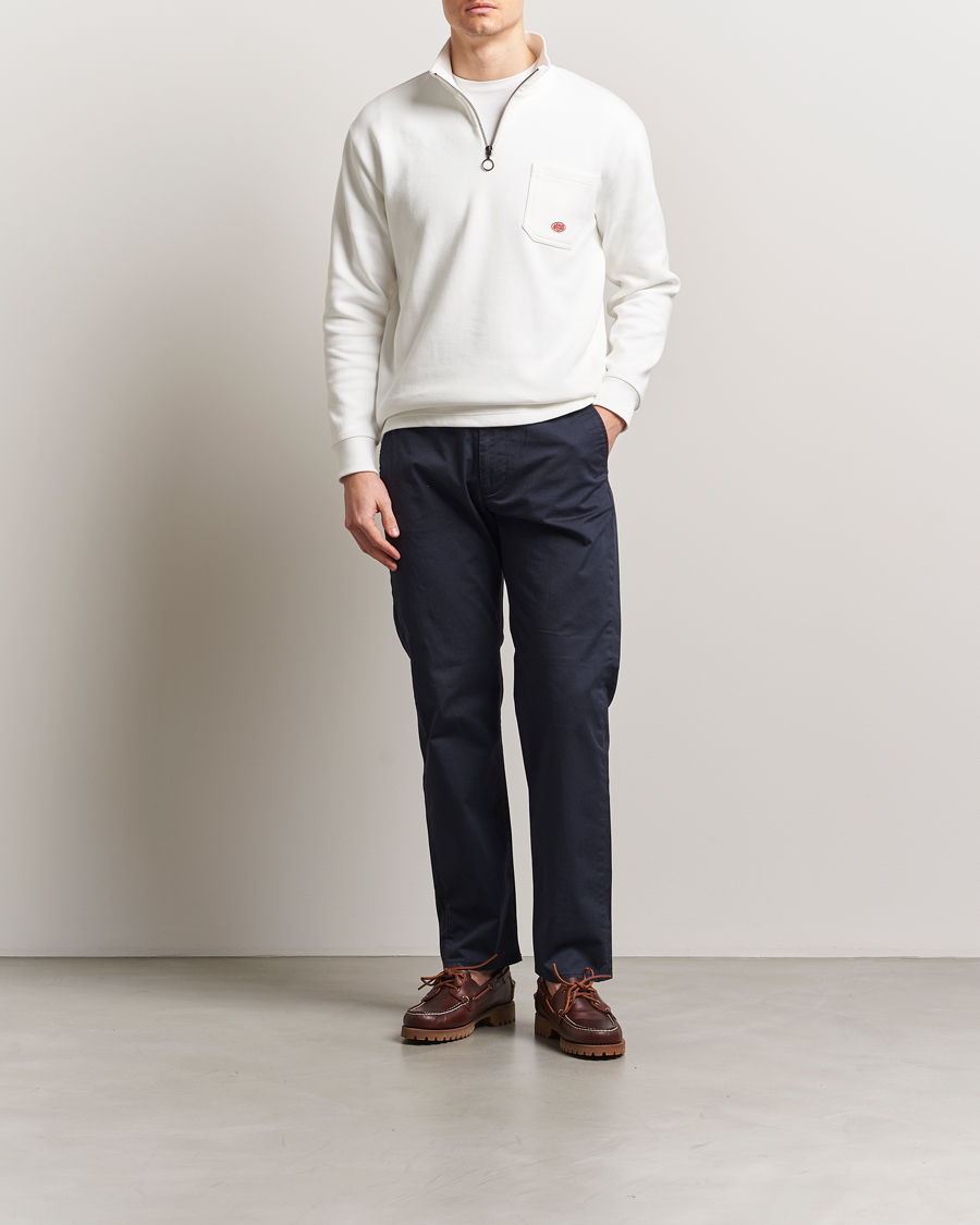 Homme | Pulls Et Tricots | Armor-lux | Camionneur Cotton Half Zip Sweater Milk