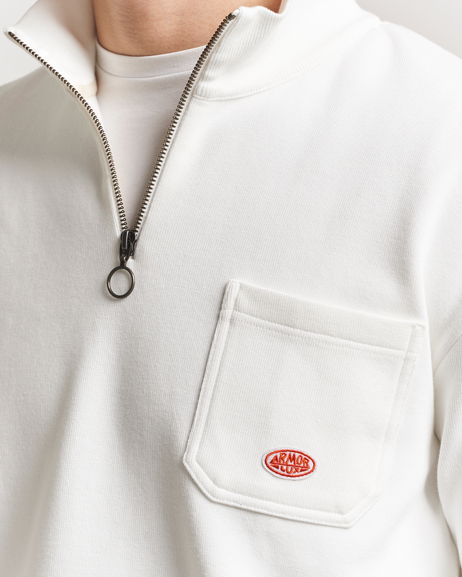 Homme | Pulls Et Tricots | Armor-lux | Camionneur Cotton Half Zip Sweater Milk