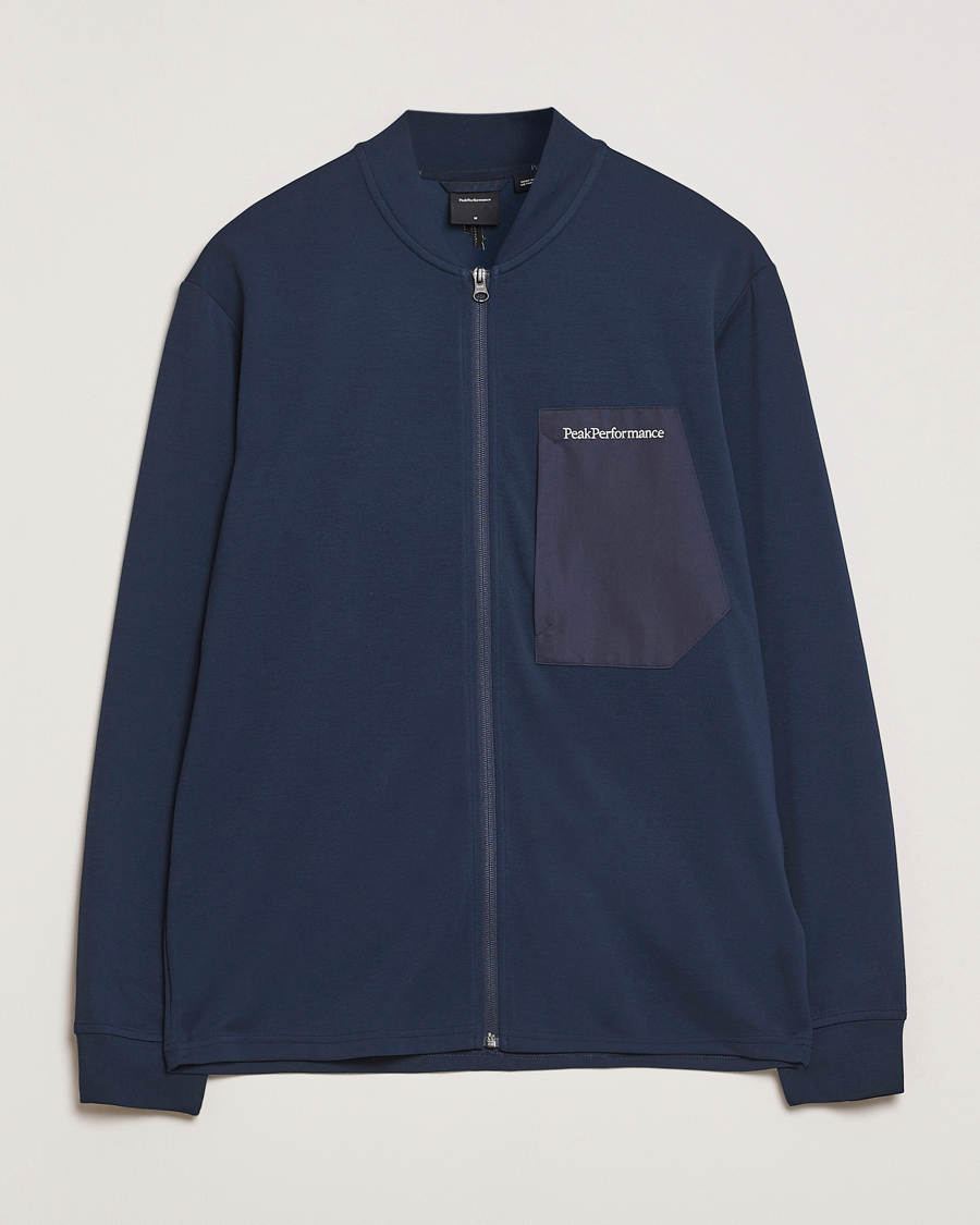 Homme | Pulls Et Tricots | Peak Performance | Mid Layer Full Zip Jacket Blue Shadow