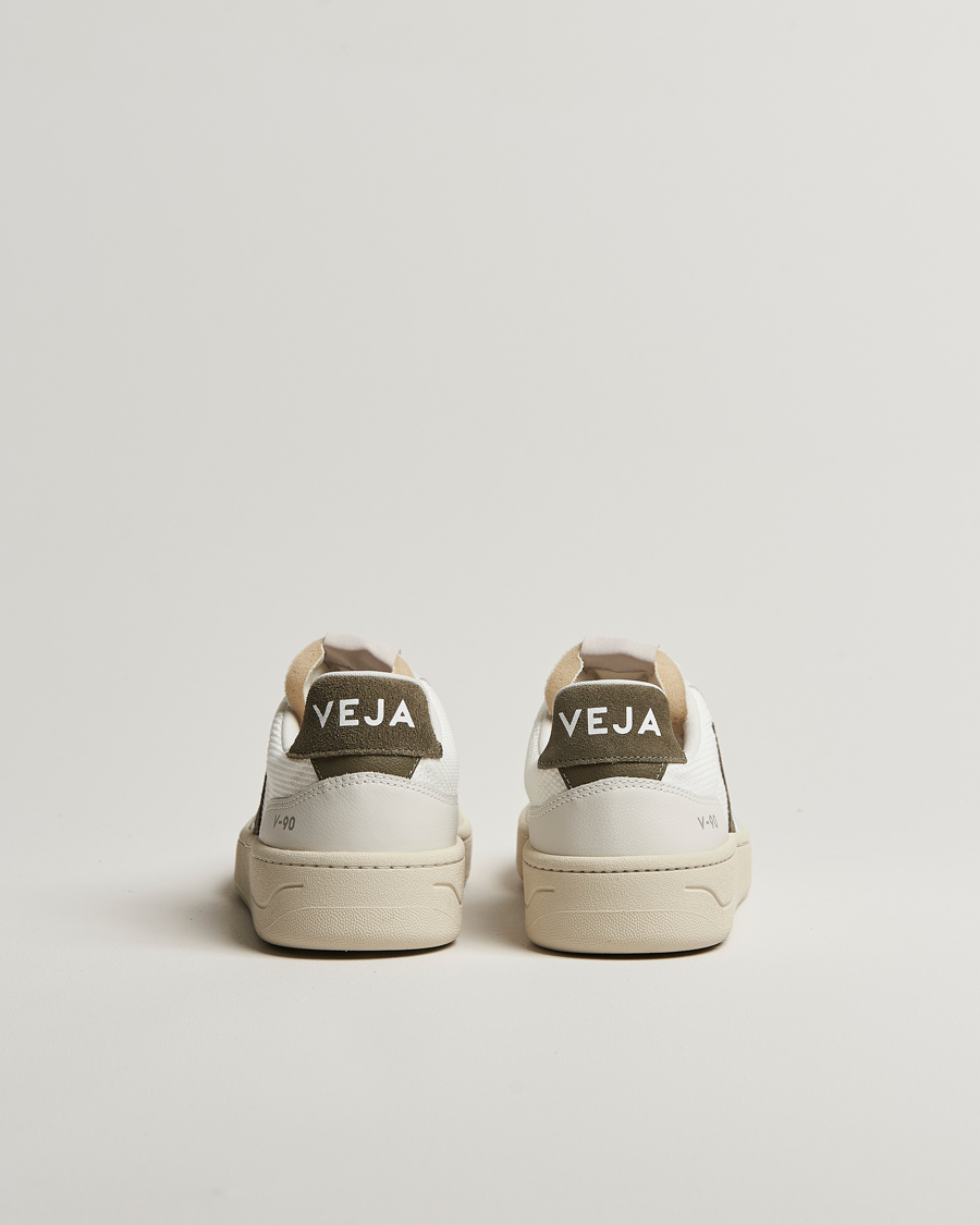 Homme | Veja V-90 Mesh Sneaker White/Khaki | Veja | V-90 Mesh Sneaker White/Khaki
