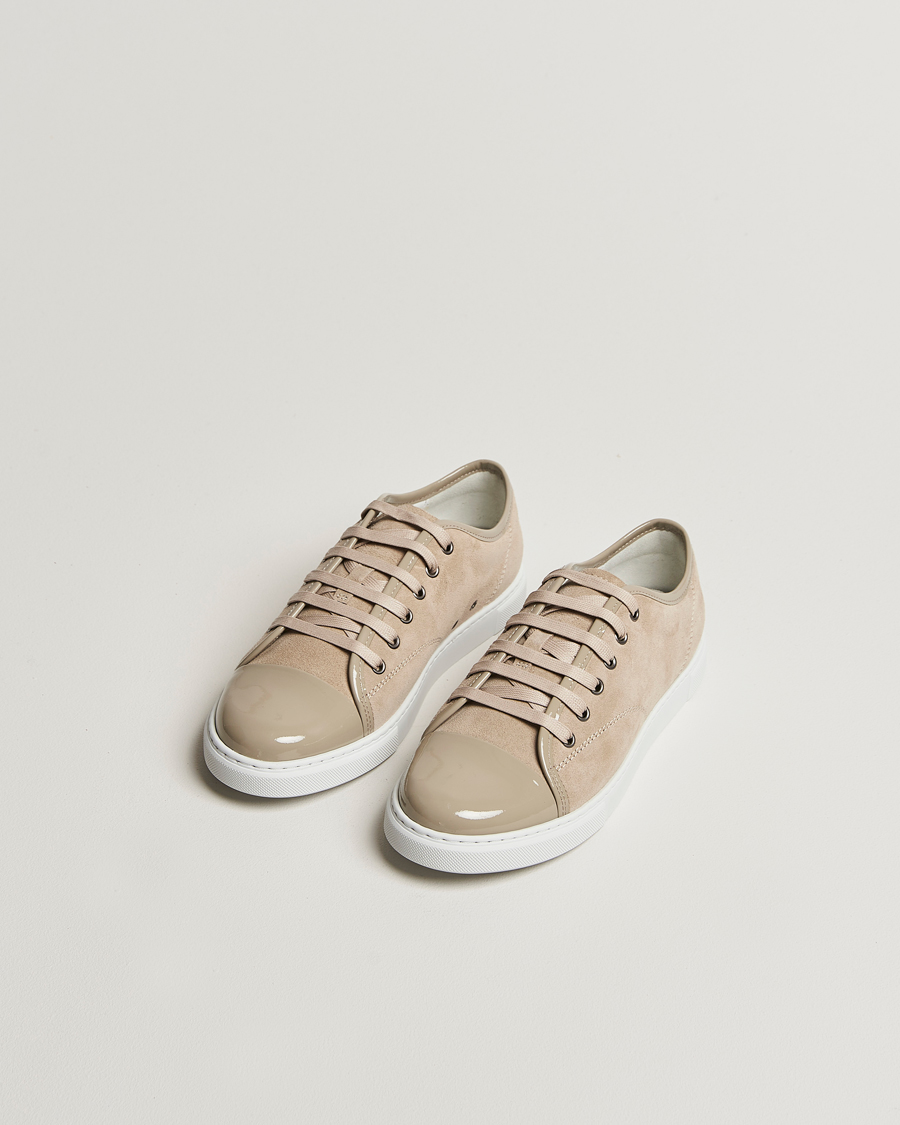 Homme | Lanvin Womens Patent Cap Toe Sneaker Beige | Lanvin | Womens Patent Cap Toe Sneaker Beige