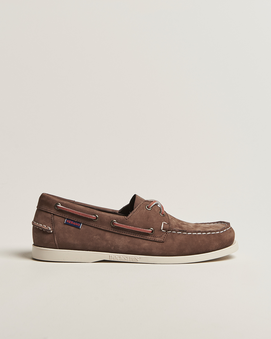 Homme | Chaussures Bateau | Sebago | Docksides Portland Nubuck Boat Shoe Dark Brown
