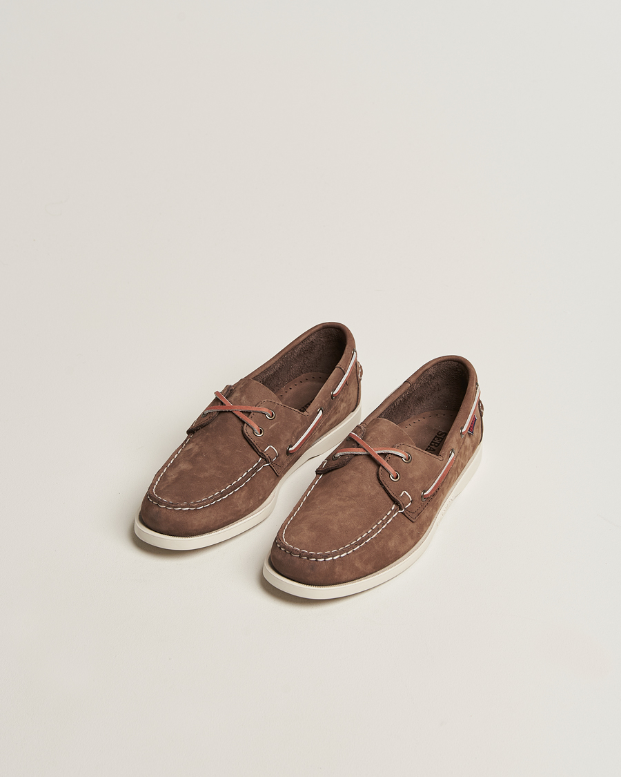 Homme | Chaussures Bateau | Sebago | Docksides Portland Nubuck Boat Shoe Dark Brown