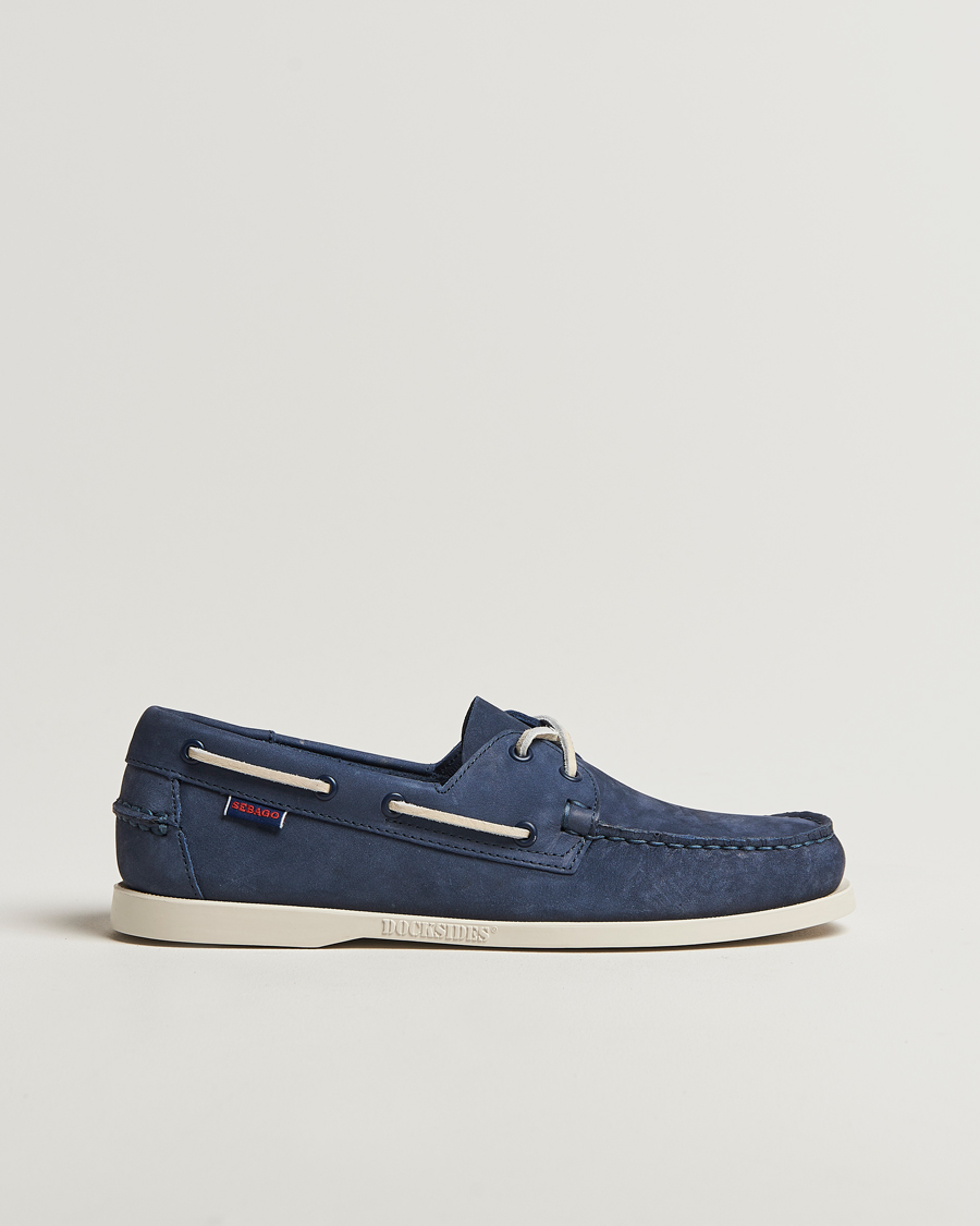 Homme | Sebago Docksides Portland Nubuck Boat Shoe Blue Navy | Sebago | Docksides Portland Nubuck Boat Shoe Blue Navy