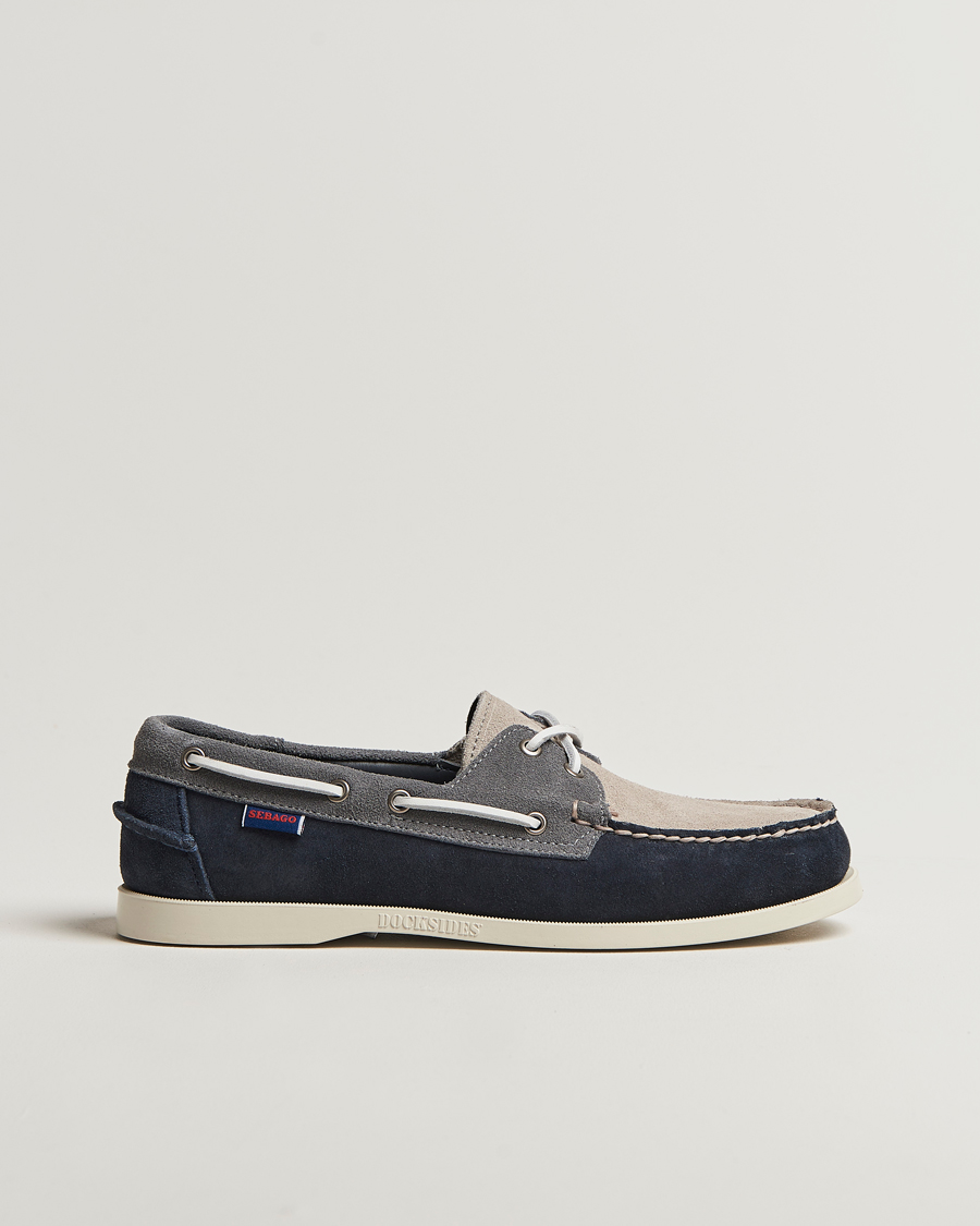 Homme | Chaussures Bateau | Sebago | Docksides Portland Jib Boat Shoe Navy/Grey