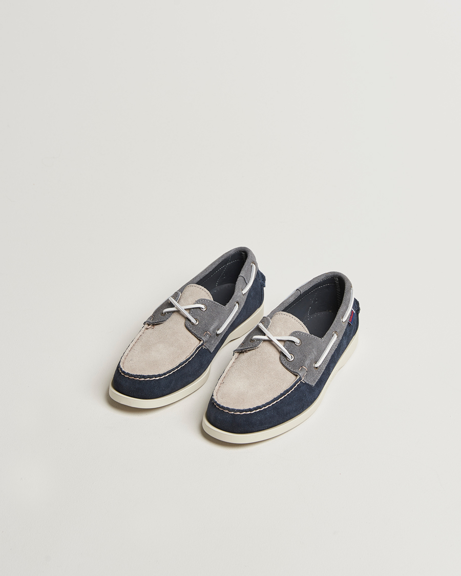 Homme | Chaussures Bateau | Sebago | Docksides Portland Jib Boat Shoe Navy/Grey