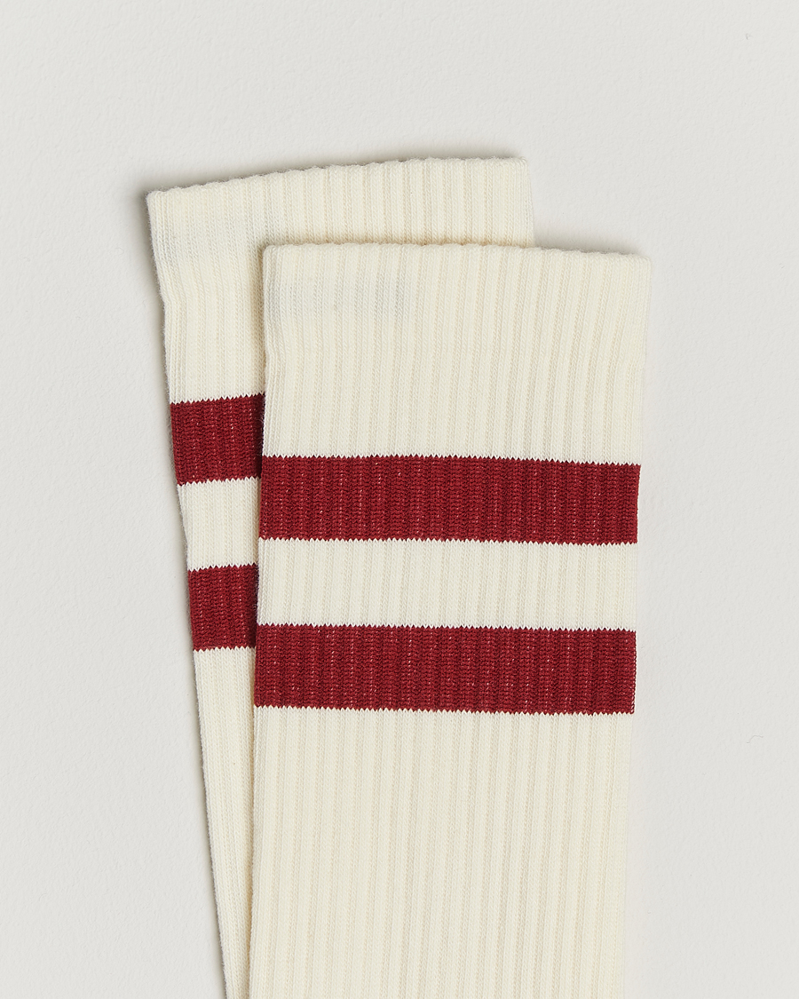 Homme | Sous-Vêtements Et Chaussettes | Sweyd | 3-Pack Two Stripe Cotton Socks White/Red