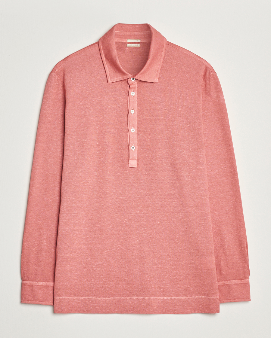 Homme | Pulls Et Tricots | Massimo Alba | Raya Long Sleeve Polo Coral