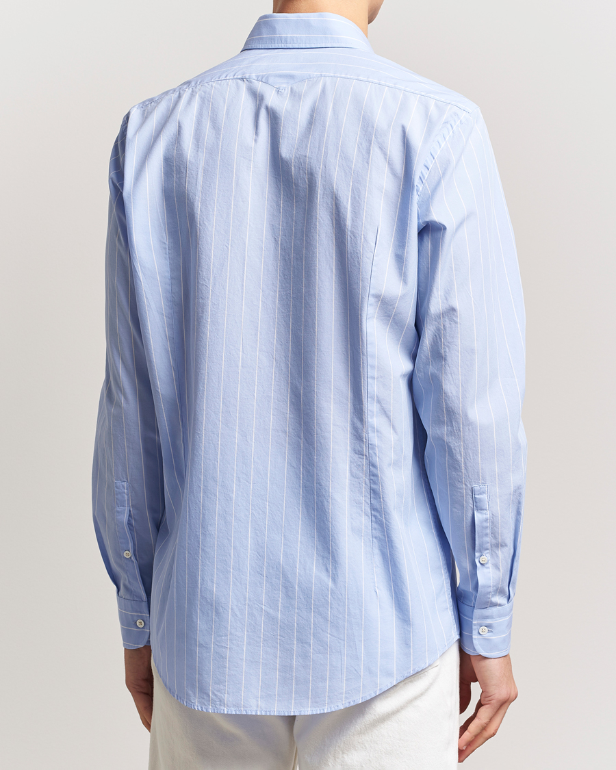 Homme | Chemises | Massimo Alba | Genova Striped Cotton Shirt Light Blue