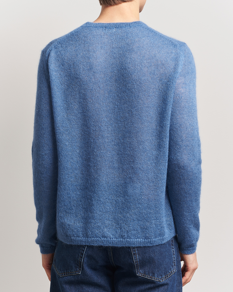 Homme | Pulls Et Tricots | Massimo Alba | Baby Mohair Crew Neck Pullover Sky Blue