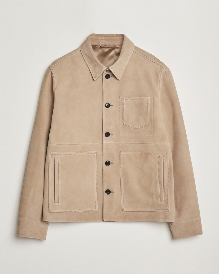 Homme | Manteaux Et Vestes | Tiger of Sweden | Leeor Suede Jacket Light Brown