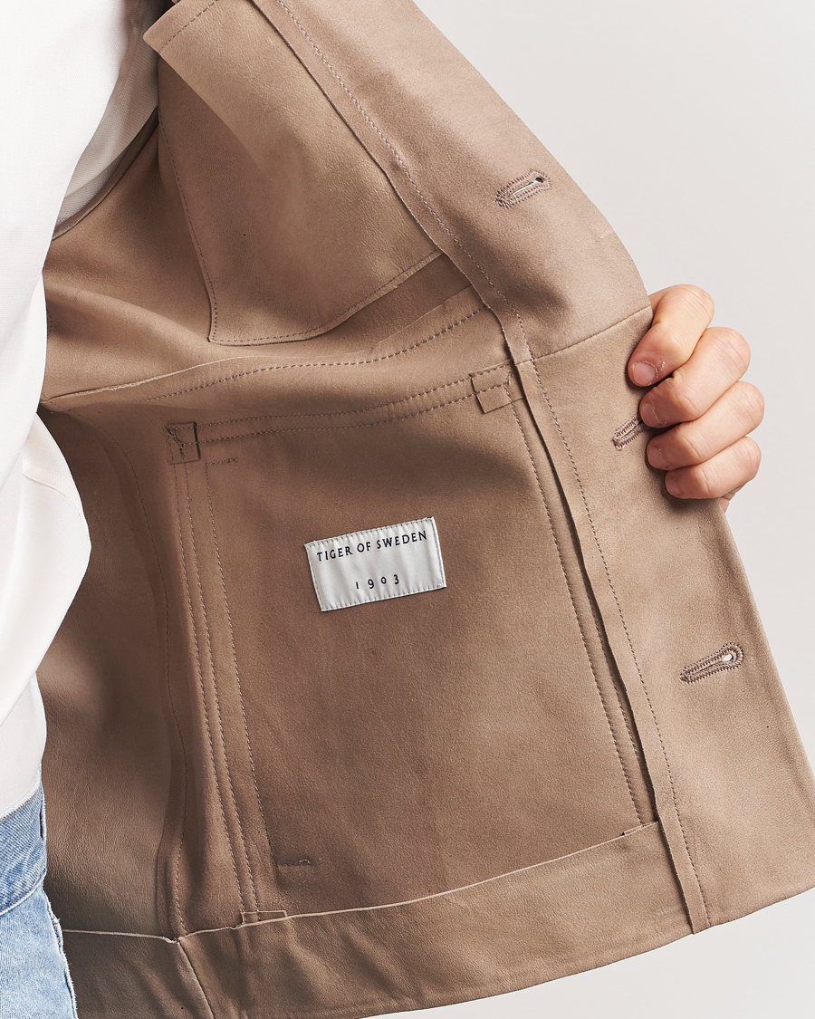Homme | Manteaux Et Vestes | Tiger of Sweden | Leeor Suede Jacket Light Brown