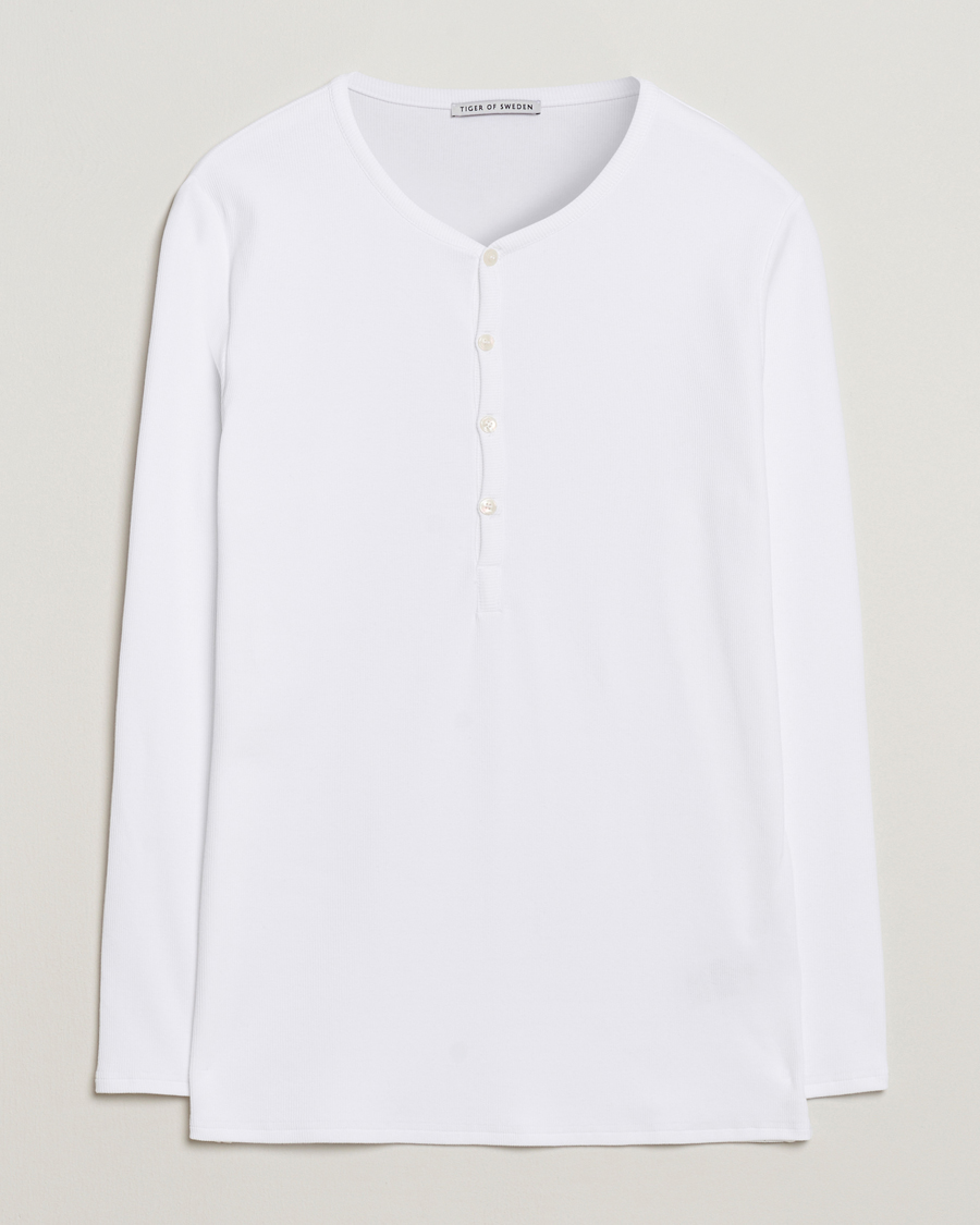 Homme | Pulls Et Tricots | Tiger of Sweden | Roye Long Sleeve Henley Pure White