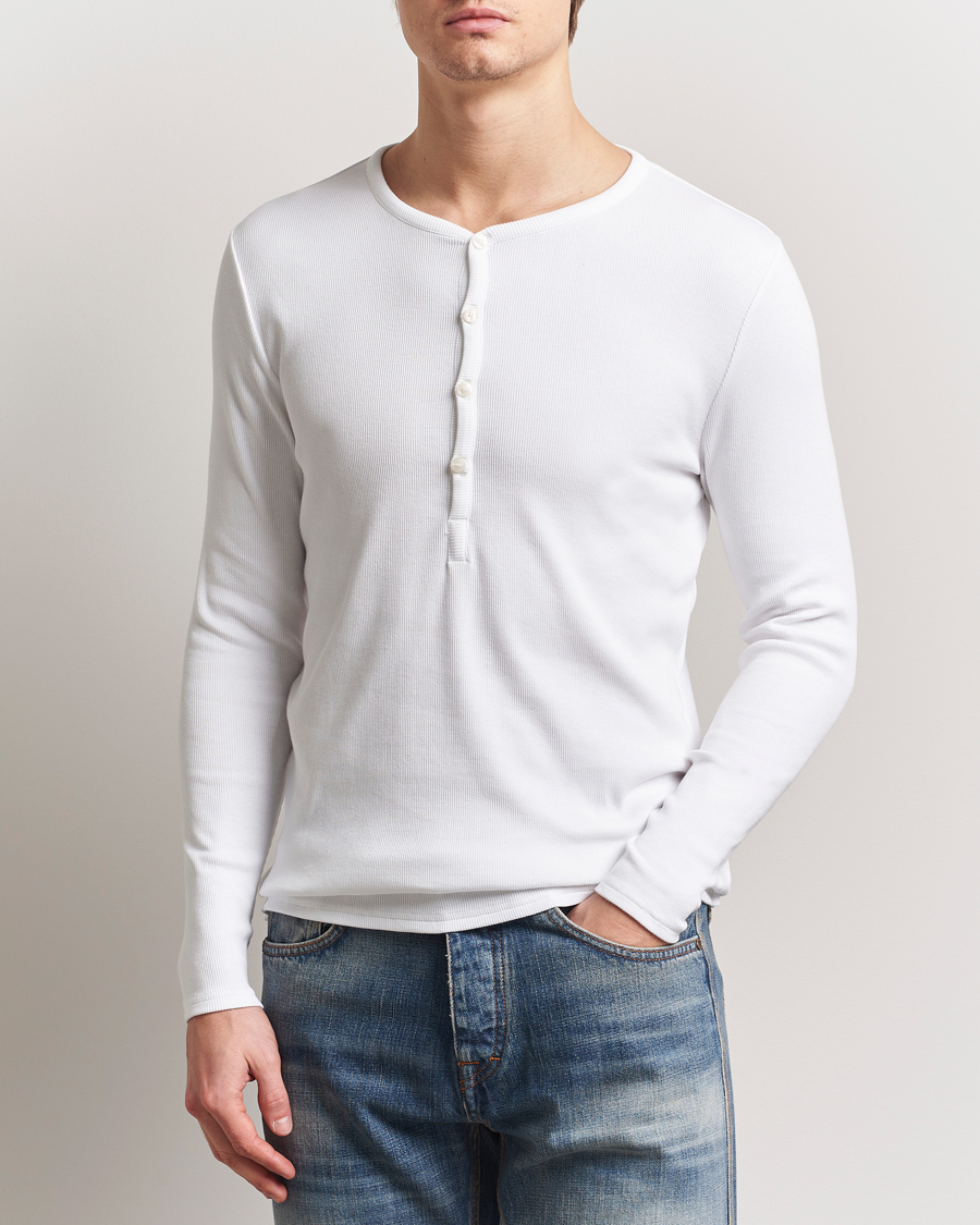 Homme | Pulls Et Tricots | Tiger of Sweden | Roye Long Sleeve Henley Pure White