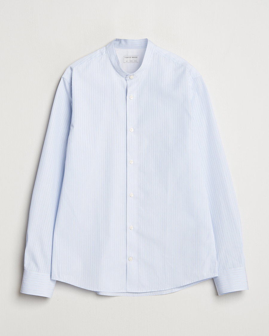 Homme | Chemises | Tiger of Sweden | Spenser Band Collar Shirt Light Blue
