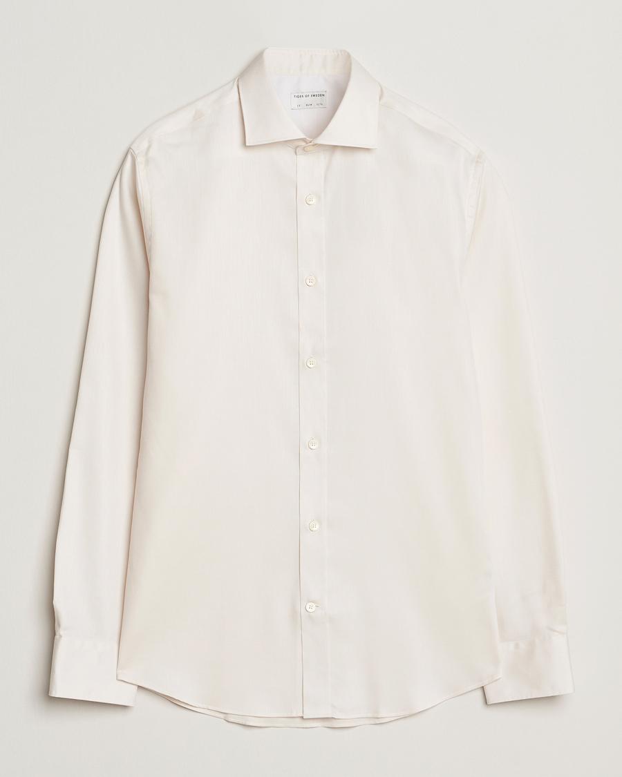 Homme | Chemises | Tiger of Sweden | Adley Cotton Shirt Soft Beige