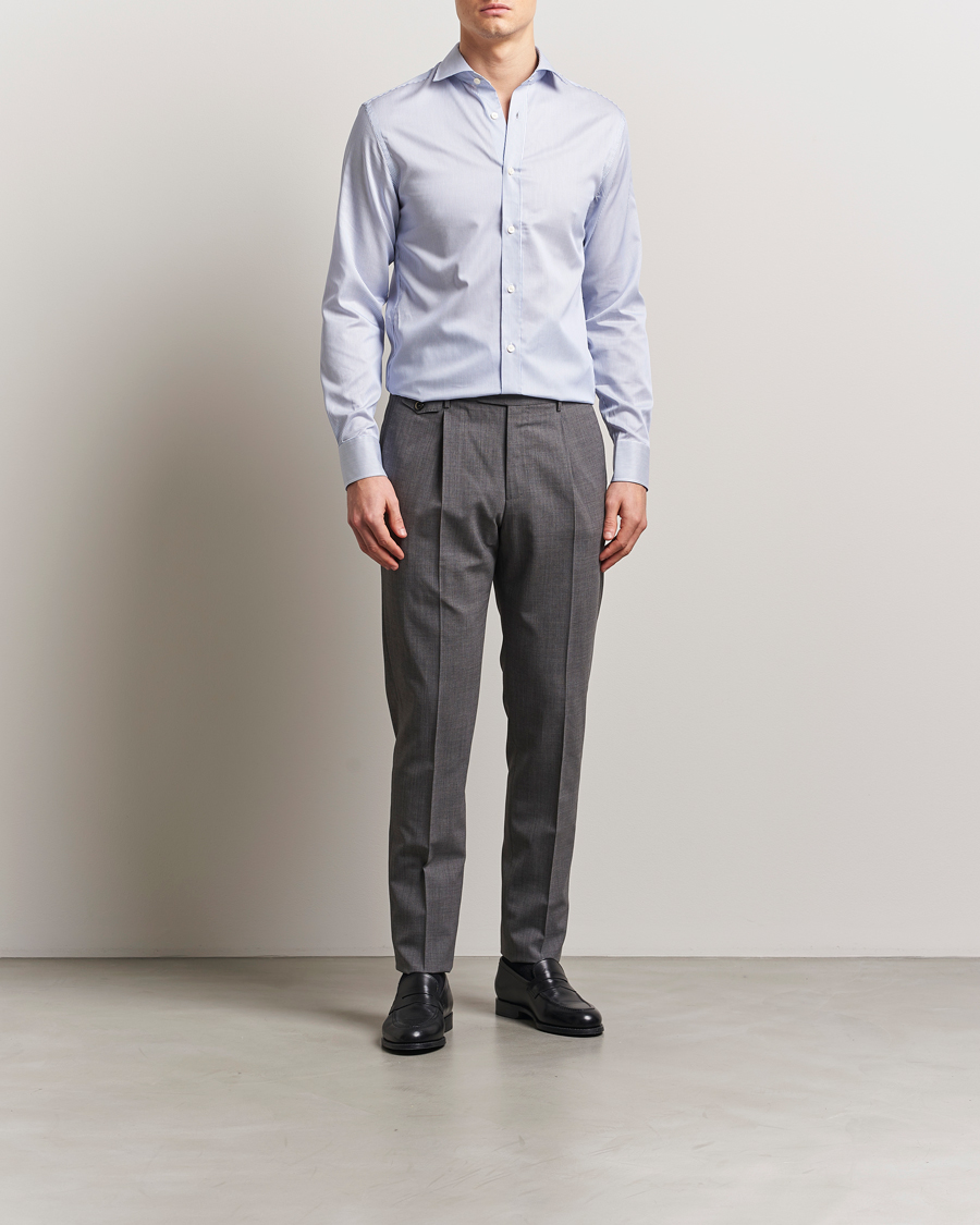 Homme | Chemises | Tiger of Sweden | Adley Cotton Striped Shirt Blue