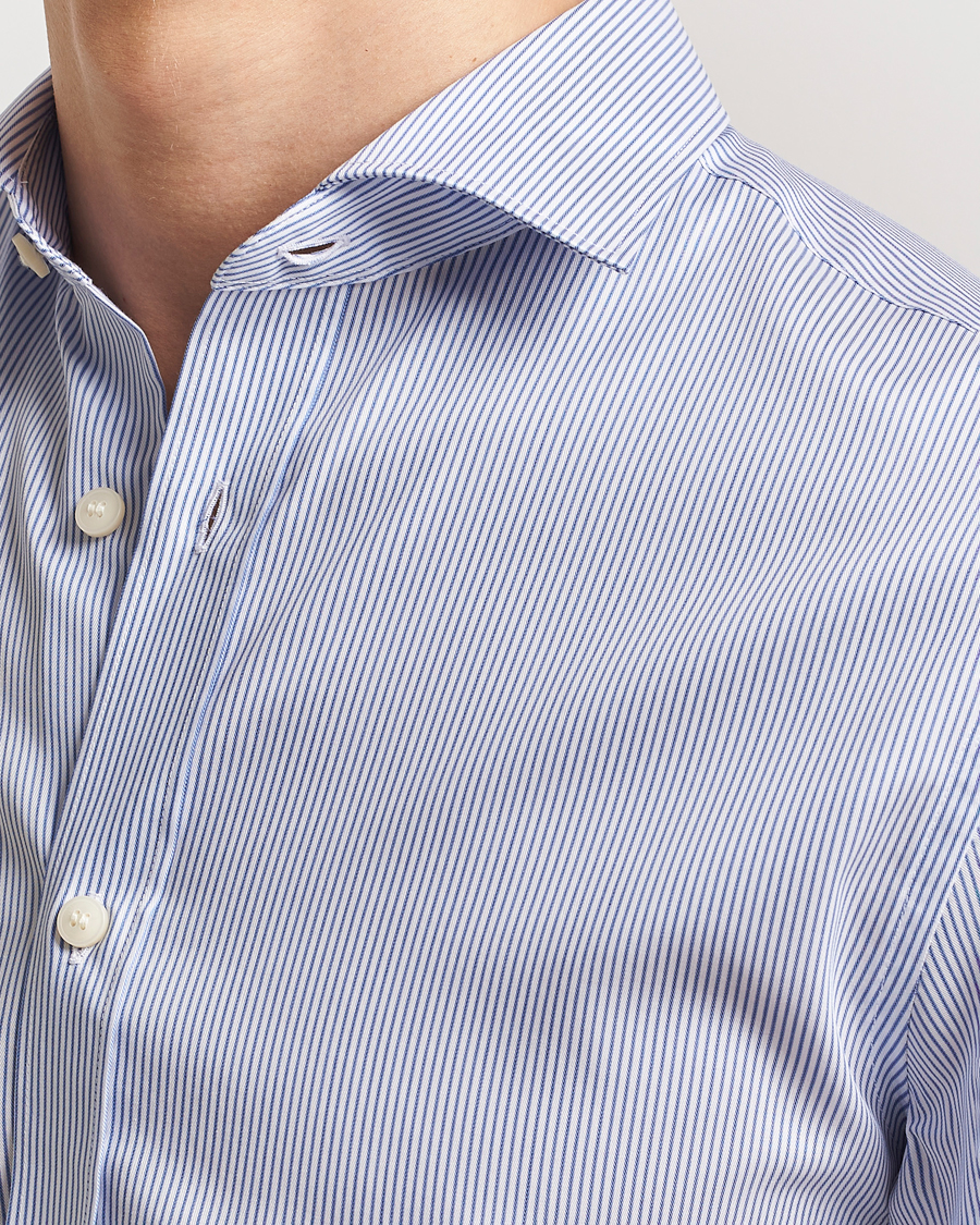 Homme | Chemises | Tiger of Sweden | Adley Cotton Striped Shirt Blue