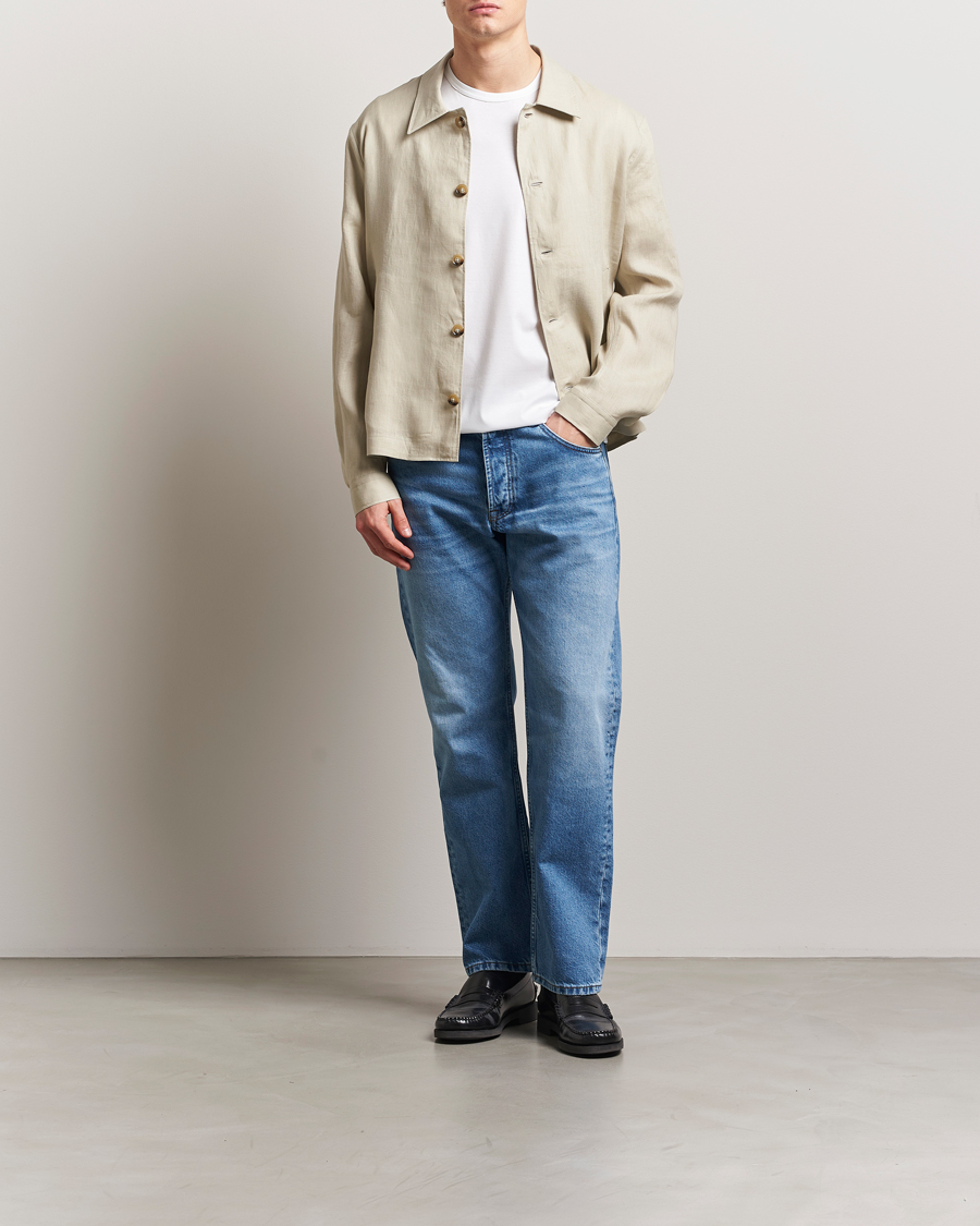 Homme | Chemises | Tiger of Sweden | Barnaby Linen Overshirt Cream Sand
