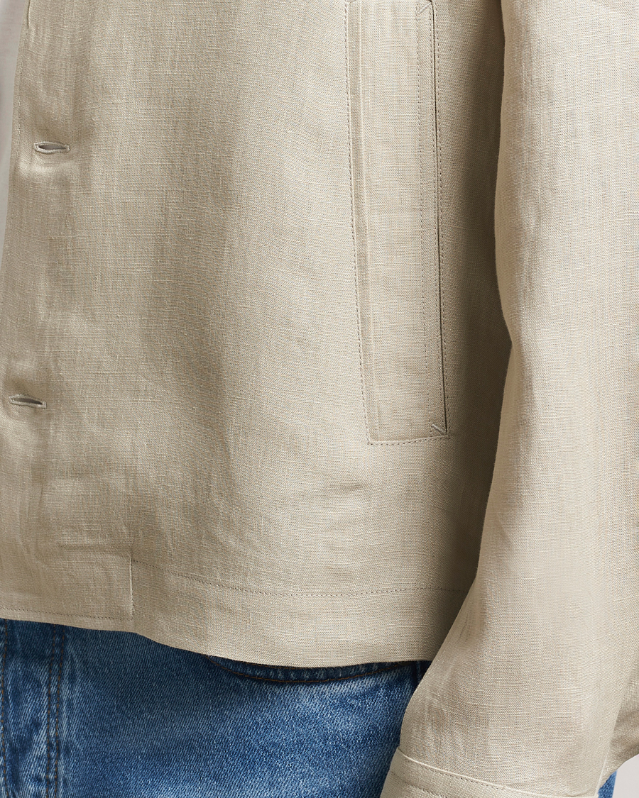 Homme | Chemises | Tiger of Sweden | Barnaby Linen Overshirt Cream Sand