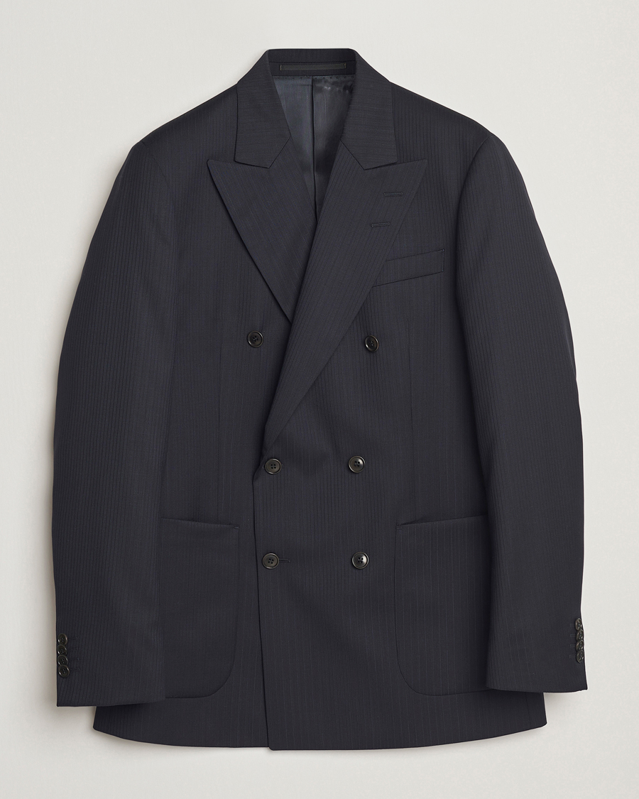Homme | Blazers | Tiger of Sweden | Joachim Wool Double Breasted Blazer Dark Ink