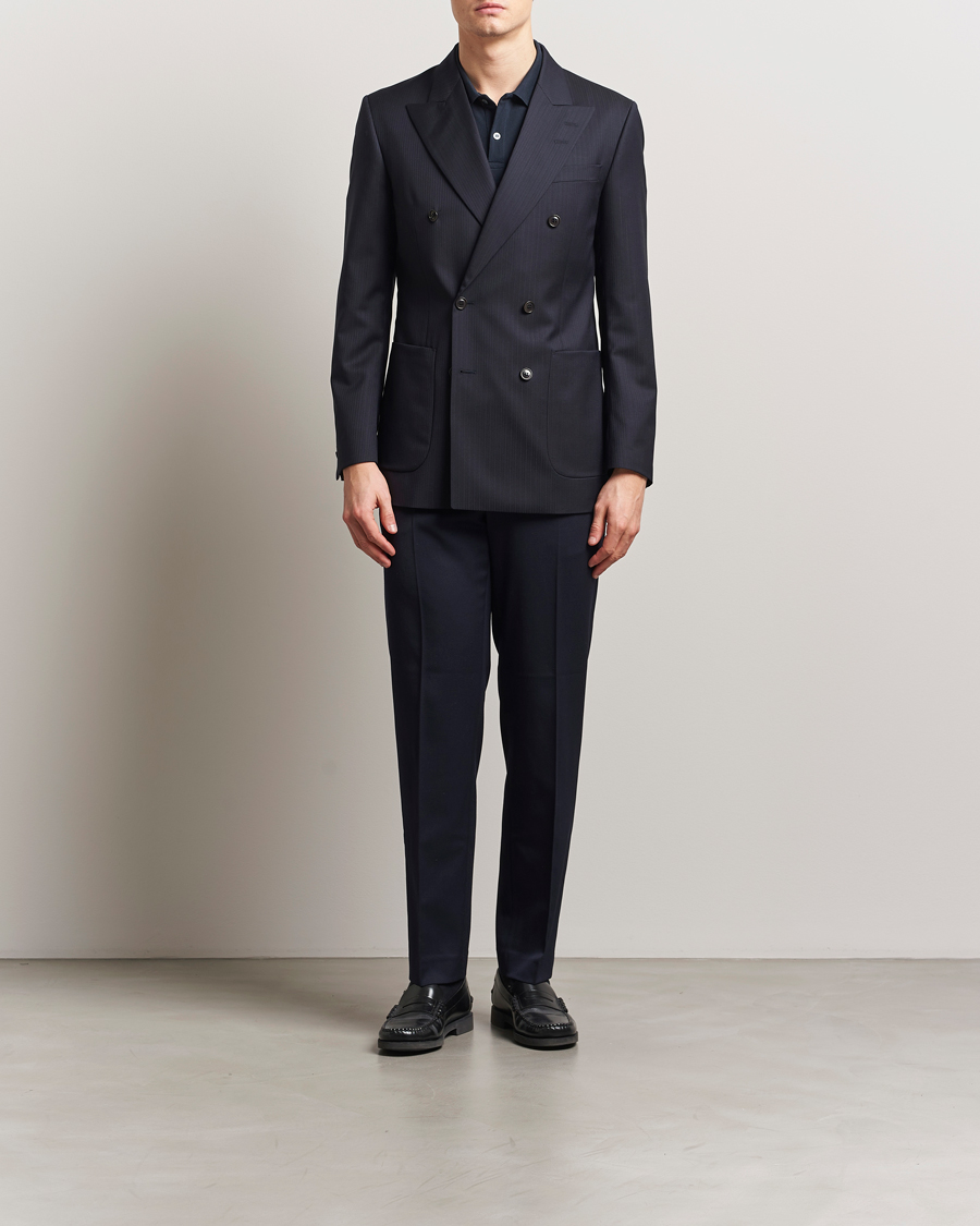 Homme | Blazers | Tiger of Sweden | Joachim Wool Double Breasted Blazer Dark Ink