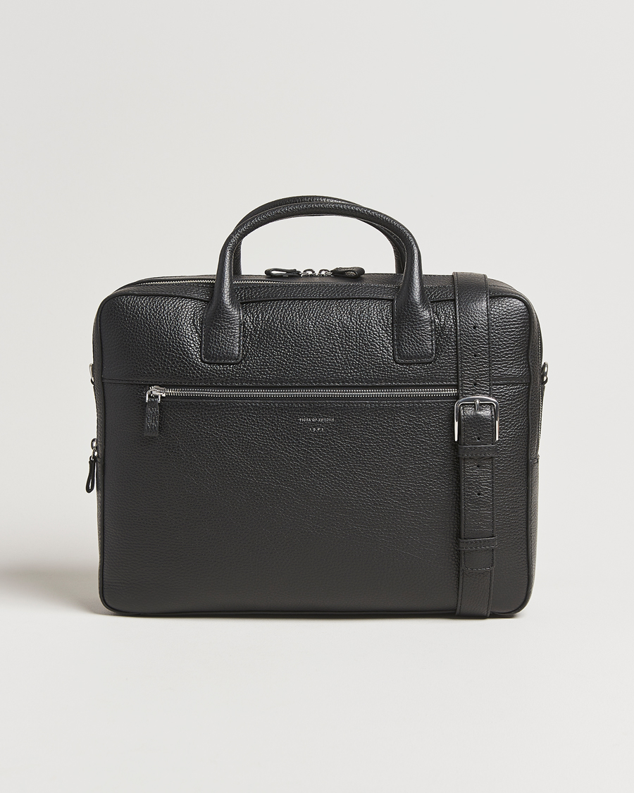 Homme | Tiger of Sweden Beridare Double Zip Leather Briefcase Black | Tiger of Sweden | Beridare Double Zip Leather Briefcase Black