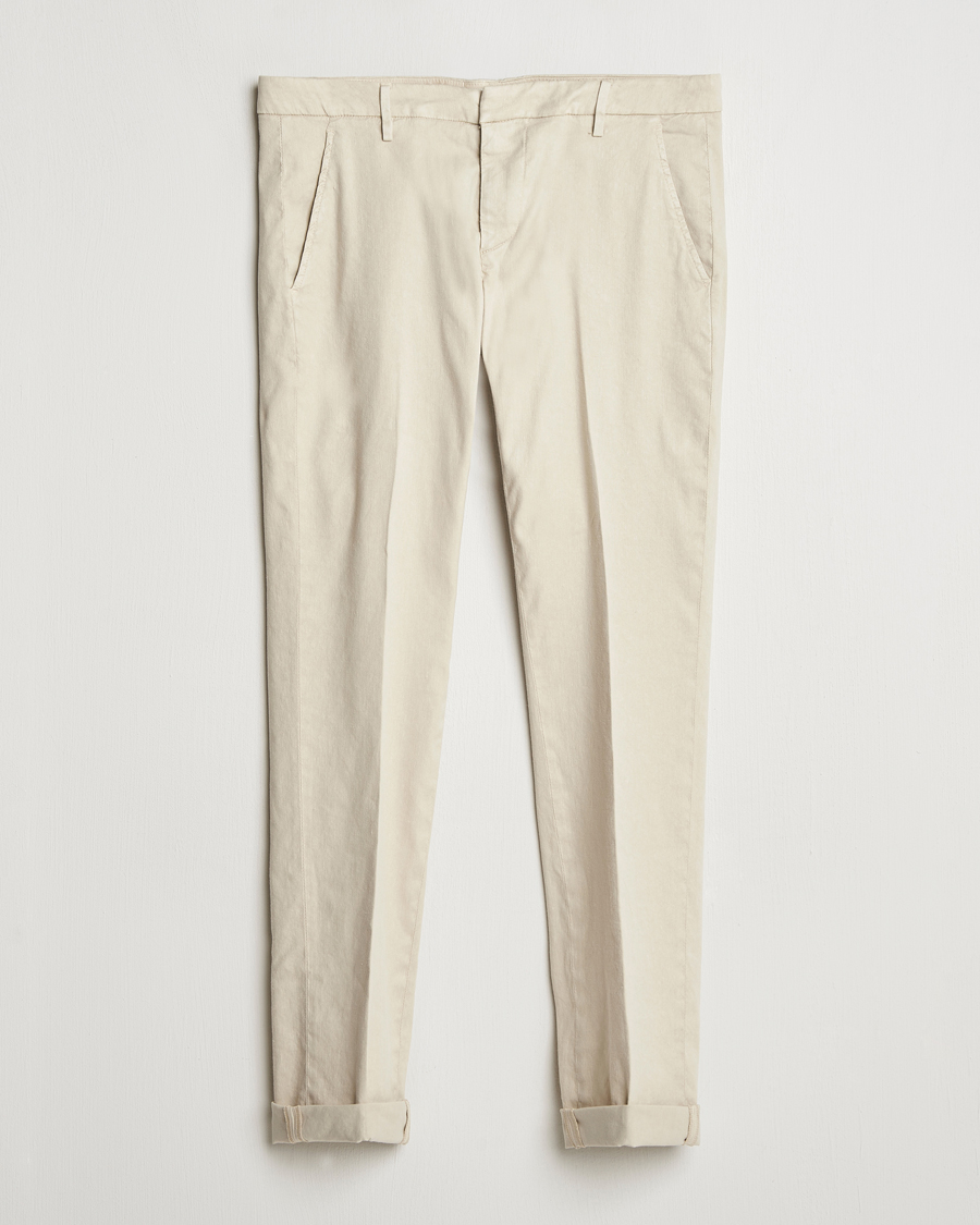 Homme | Pantalons | Dondup | Gaubert Linen Stretch Chinos Ecru